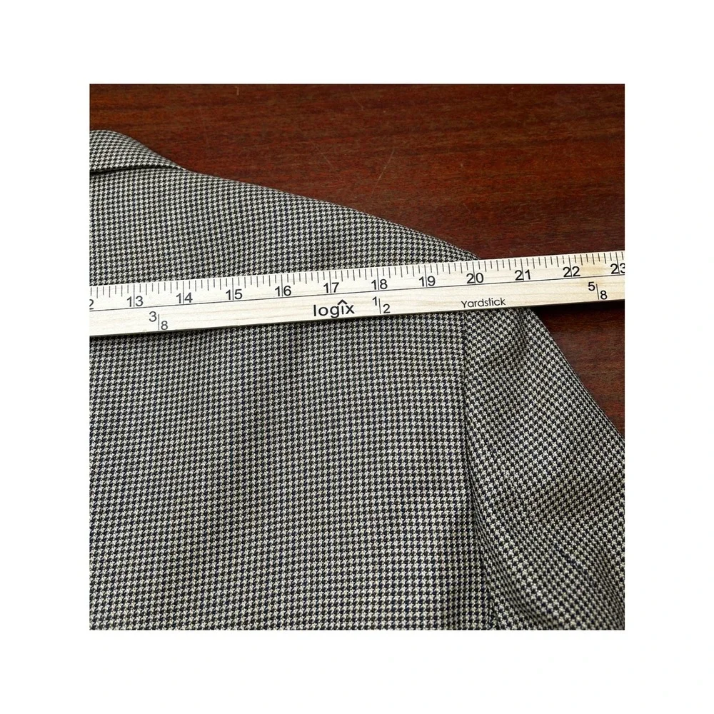 Brooks Brothers Silk Wool Blazer Men 42R Brown Houndstooth USA Made Preppy Style